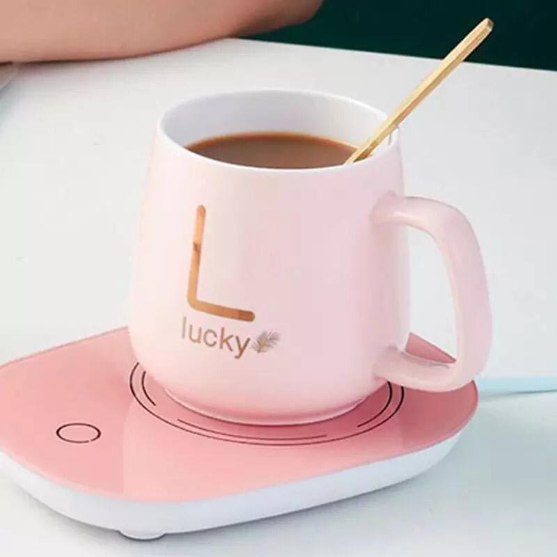 Ceramic Coffee Cup With Heating Pad, Mug Warmer Mat Ceramic Coffee Cup With Heating Pad, Mug Warmer Mat